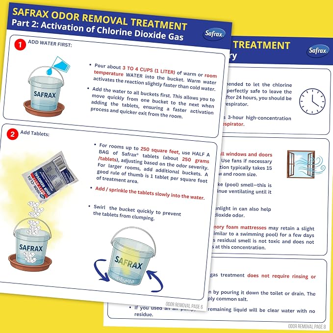 ODOR-CLO2 Chlorine Dioxide Odor Removal - Professional Grade Odor Remover for Home & Commercial Use, 500g