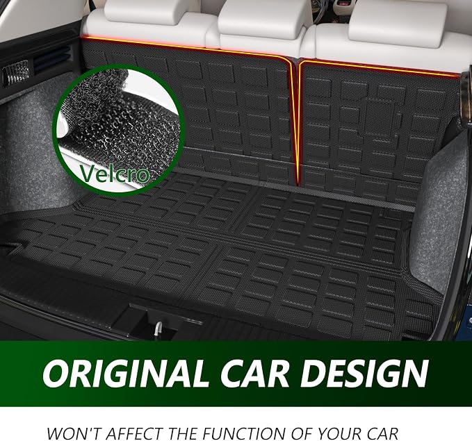 xipoqix Cargo Mat Backrest Mat Compatible with 2016-2022 Honda HRV TPE Cargo Liner Back Seat Protector Replacement for 2016-2022 Honda HR-V Accessories (Trunk Mat+Backrest Mats)