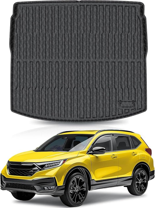 KUST Trunk Cargo Mat for Honda CR-V 2017-2022 (Upper Deck Position) (No Hybrid), All Weather Rear Cargo Liner for CRV Accessories Car Mat Cover TPE Rubber Raised Edge