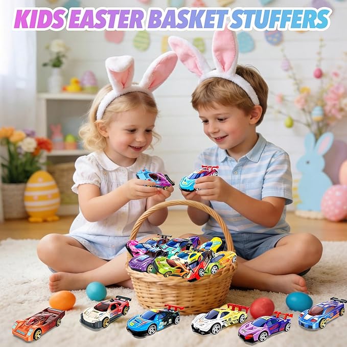 Color Changing Cars Toys Bath Toys for Kids Ages 1-3 4-8 Easter Basket Stuffers for Kids Grandkids Pool Water Toys Boys Birthday Easter Egg Fillers Car Sensory Die-Cast Toys