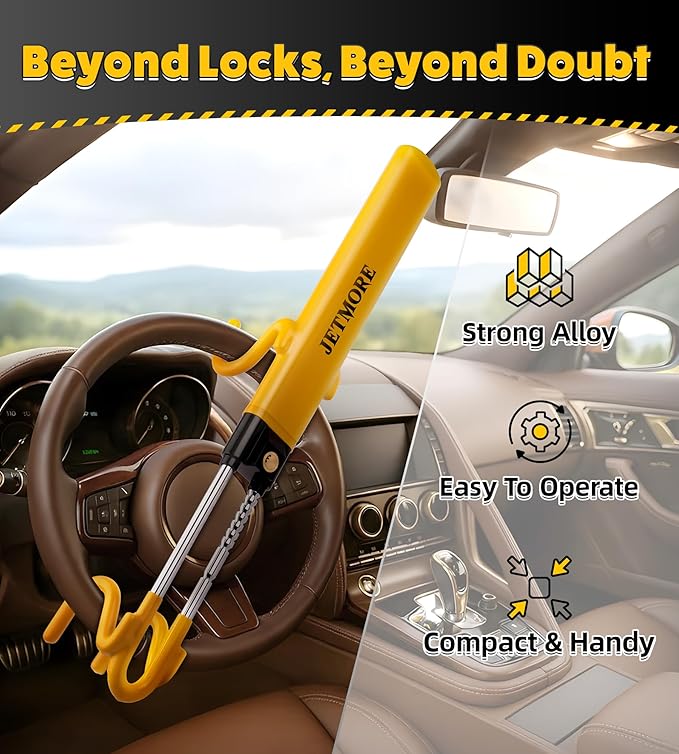 Steering Wheel Lock Anti Theft Car Device with Adjustable Design Car Lock in Compatibility Car Wheel Lock with Reinforced Steel Car Anti Theft Device with Tamper-Proof Bolts