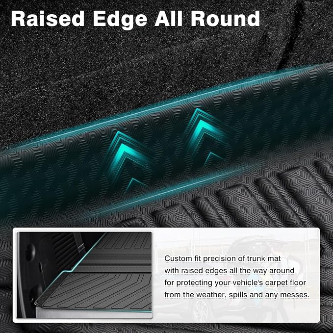 Mixsuper Cargo Liner for Tahoe/GMC Yukon 2015-2020 (Non XL), Trunk Mat for Tahoe Accessories All Weather Cargo Mat Rear Trunk Liner Black 3PCS