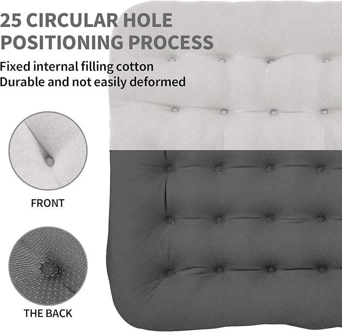 BUYUE Good Support Office Chair Cushion Padded, Soft Velvet Comfortable Non-Slip Seat Cushion for Computer Desk Kitchen Chair (1 Count, Light Gray)