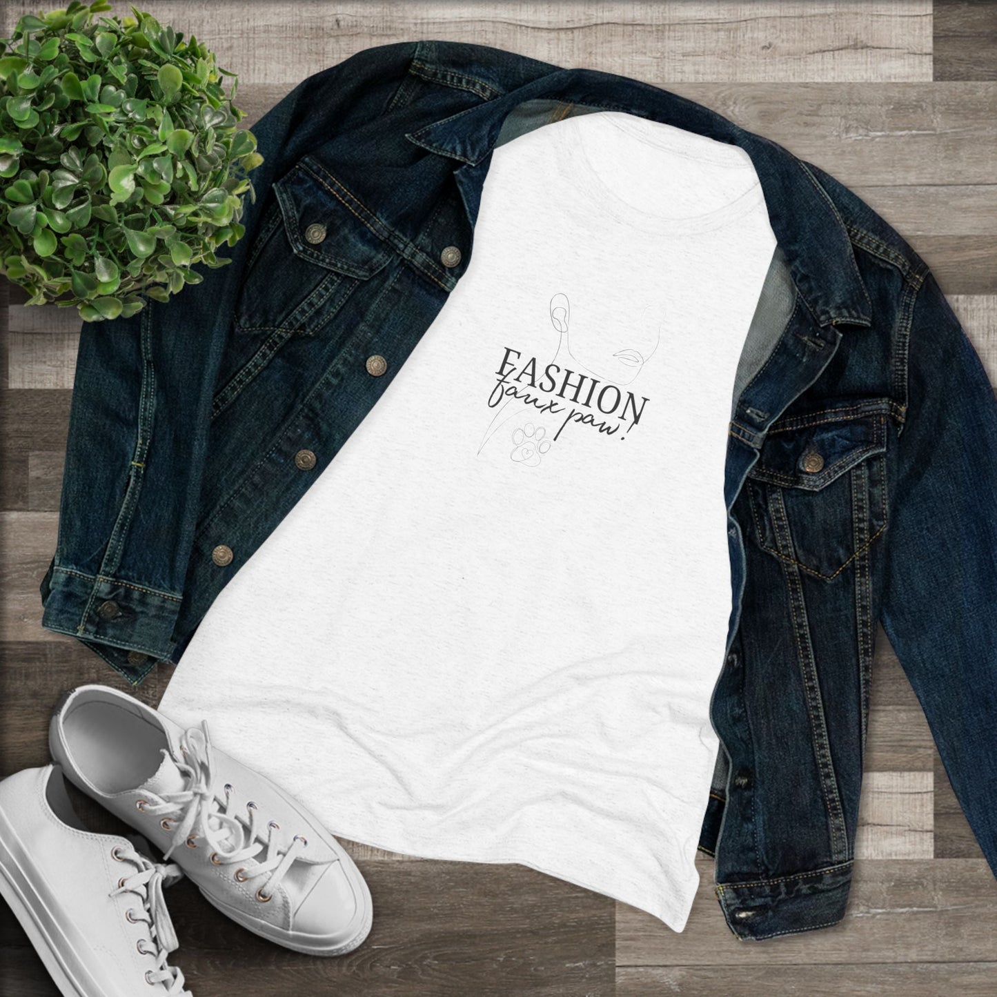 Fashion Faux Paw Women's Triblend Tee