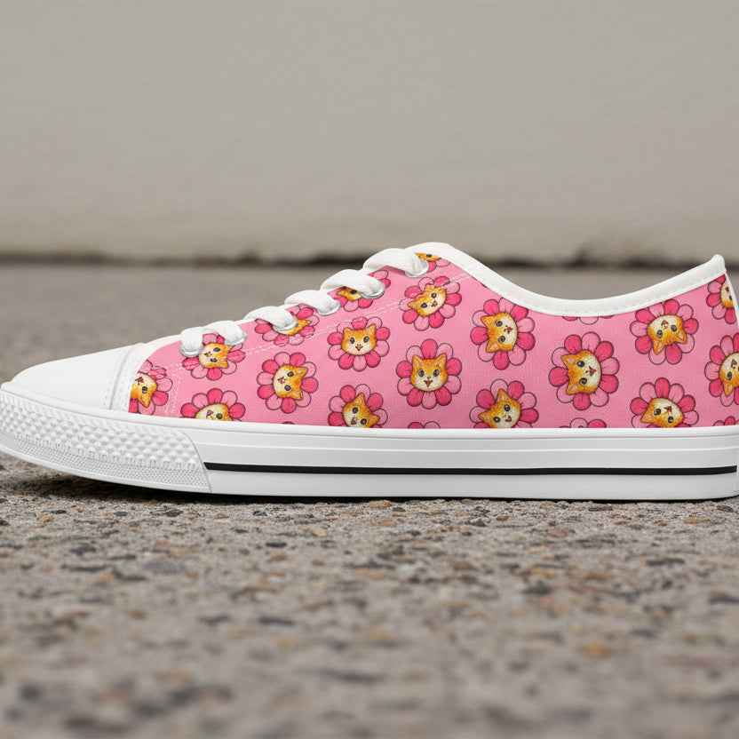 Furreal Flower Cat Women's Low-Top Sneakers