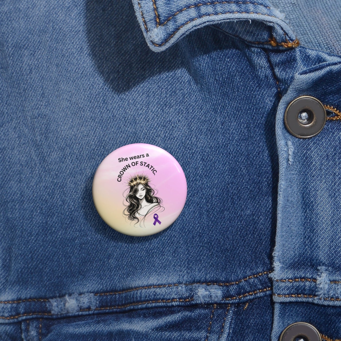 Crown of Static Pinback Button
