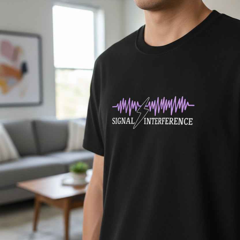 Signal Interference Tee — Quiet Static, Visible Spark
