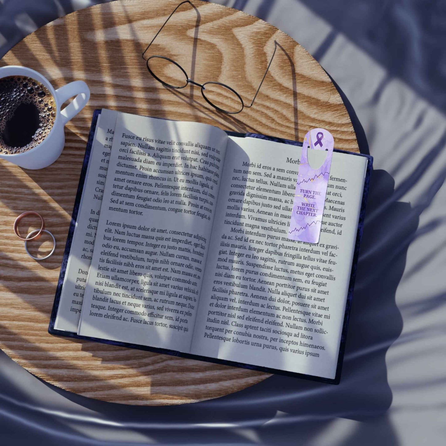 Lavender “Turn the Page” Metal Bookmark – Epilepsy Awareness