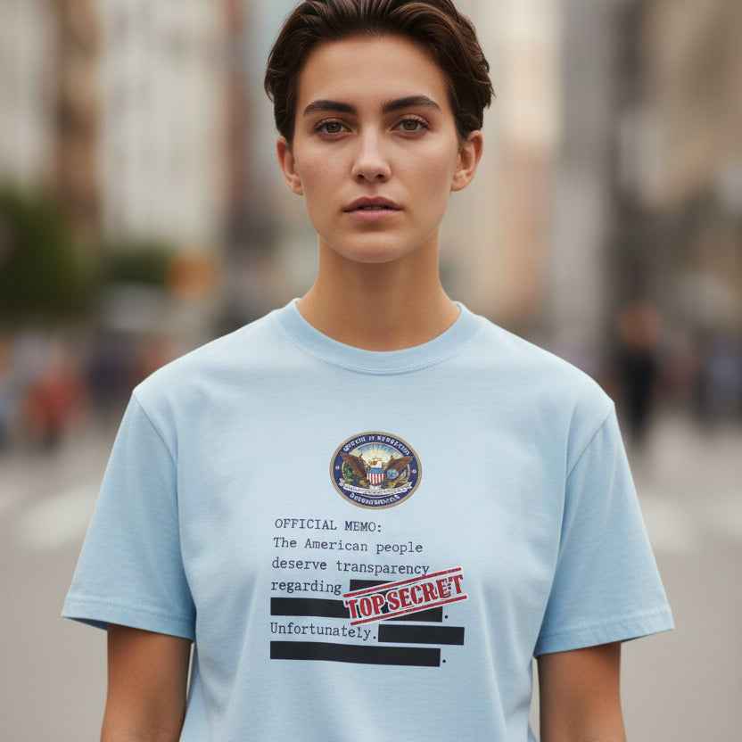 Official Memo “Top Secret” Unisex T-Shirt – Redacted Transparency Graphic Tee