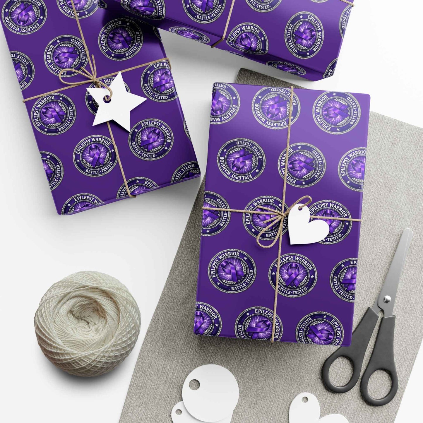 Epilepsy Warrior Gift Wrap | Purple Awareness All-Occasion Wrapping Paper