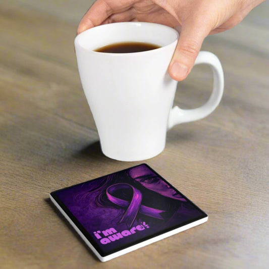Epilepsy Awareness Ribbon Coaster Set