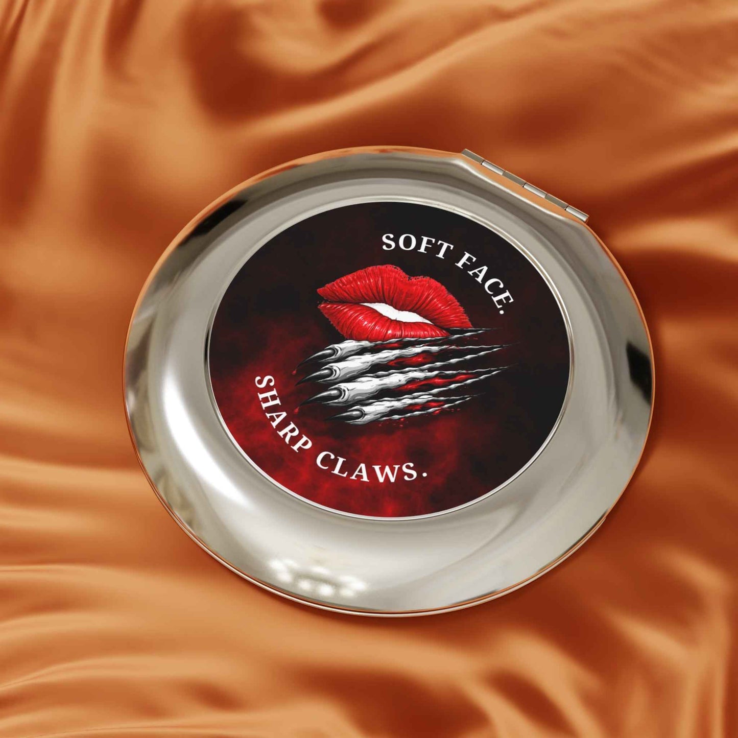 Soft Face, Sharp Claws Compact Mirror – Cute Until It Isn’t