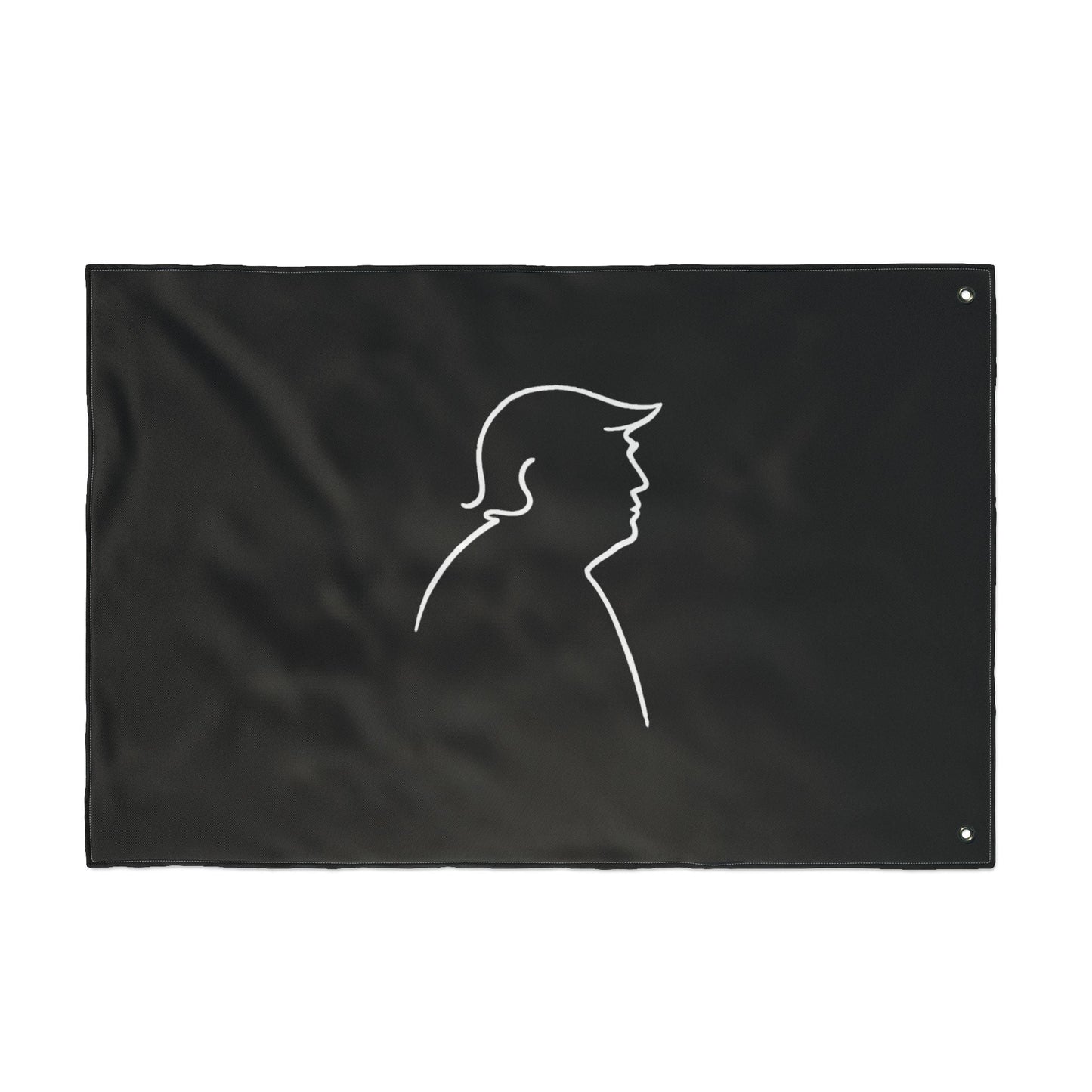 Minimalist Line Portrait Flag – Modern Political Parody Design
