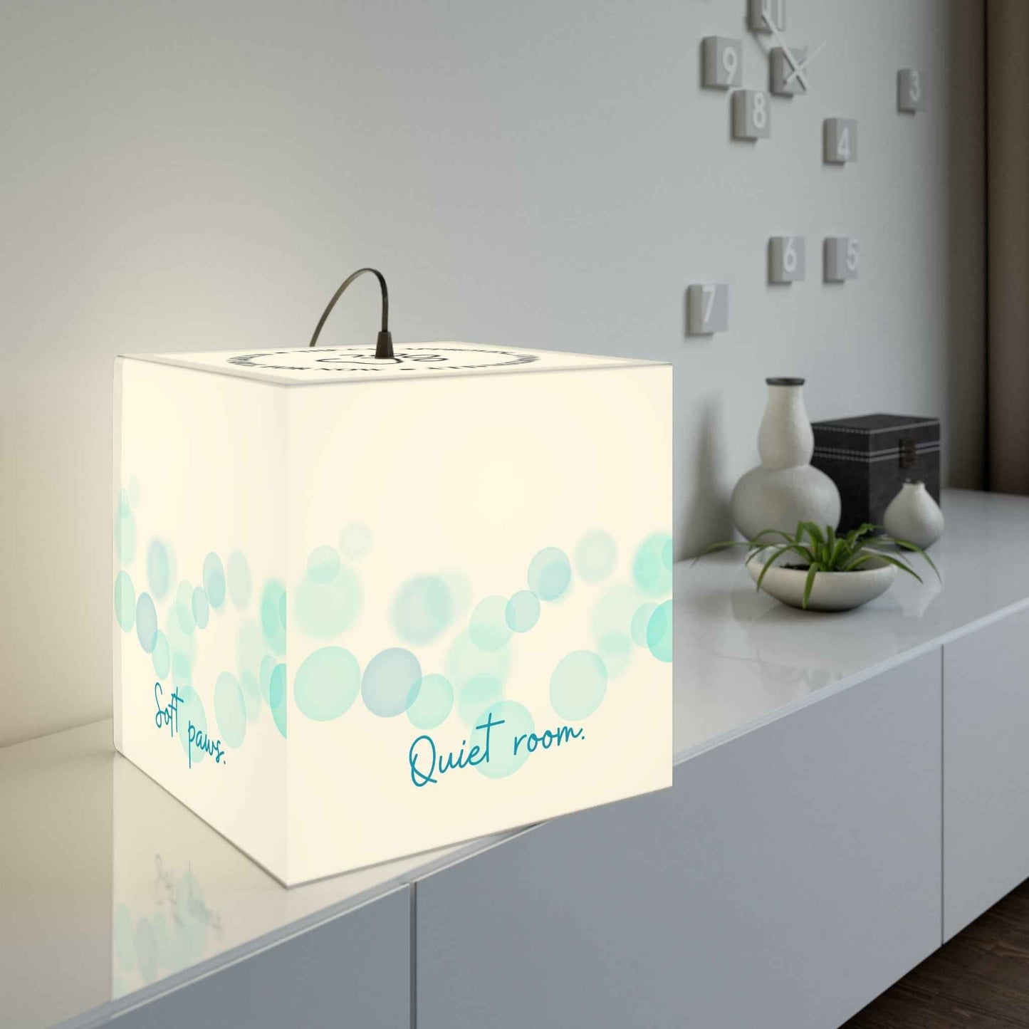 Soft Paws Perfect Day Cat Cube Lamp – Cozy Cat Lover Accent Light