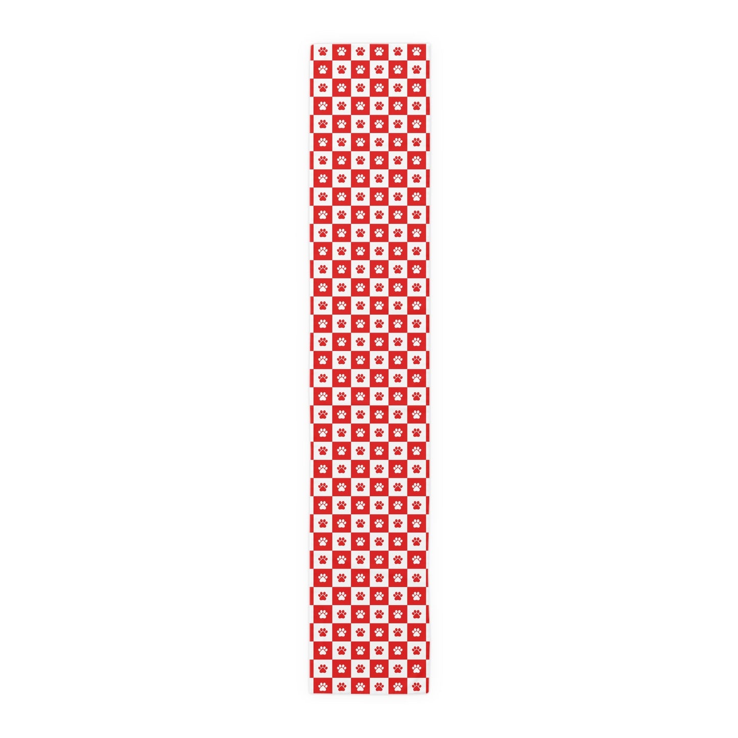 Red & White Paws Table Runner (Cotton, Poly)
