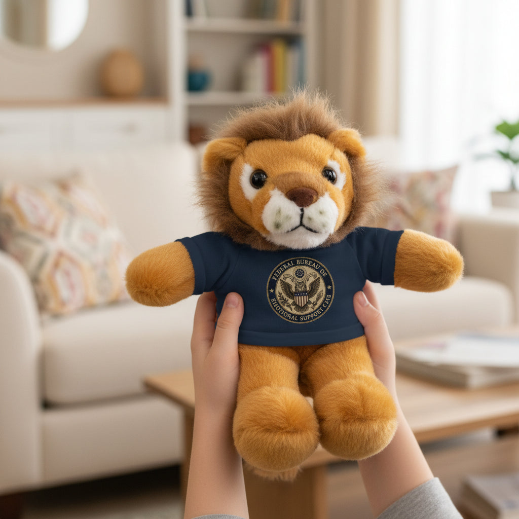 Emotional Support Cats Plush Toy with T-Shirt (Jaguar or Lion)