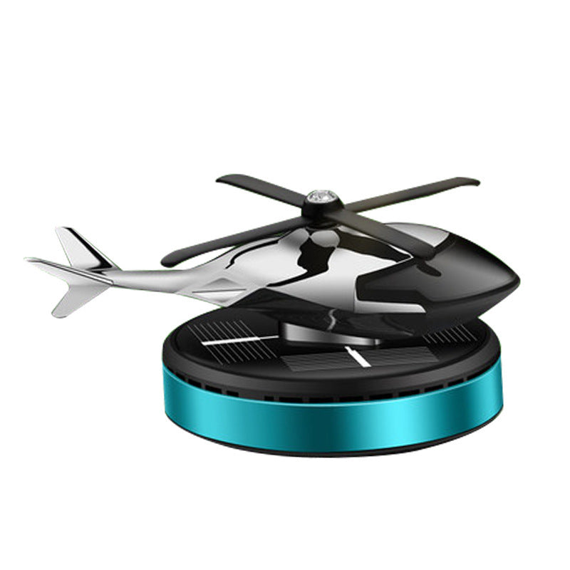 Car Air Freshener with Solar Helicopter Decor