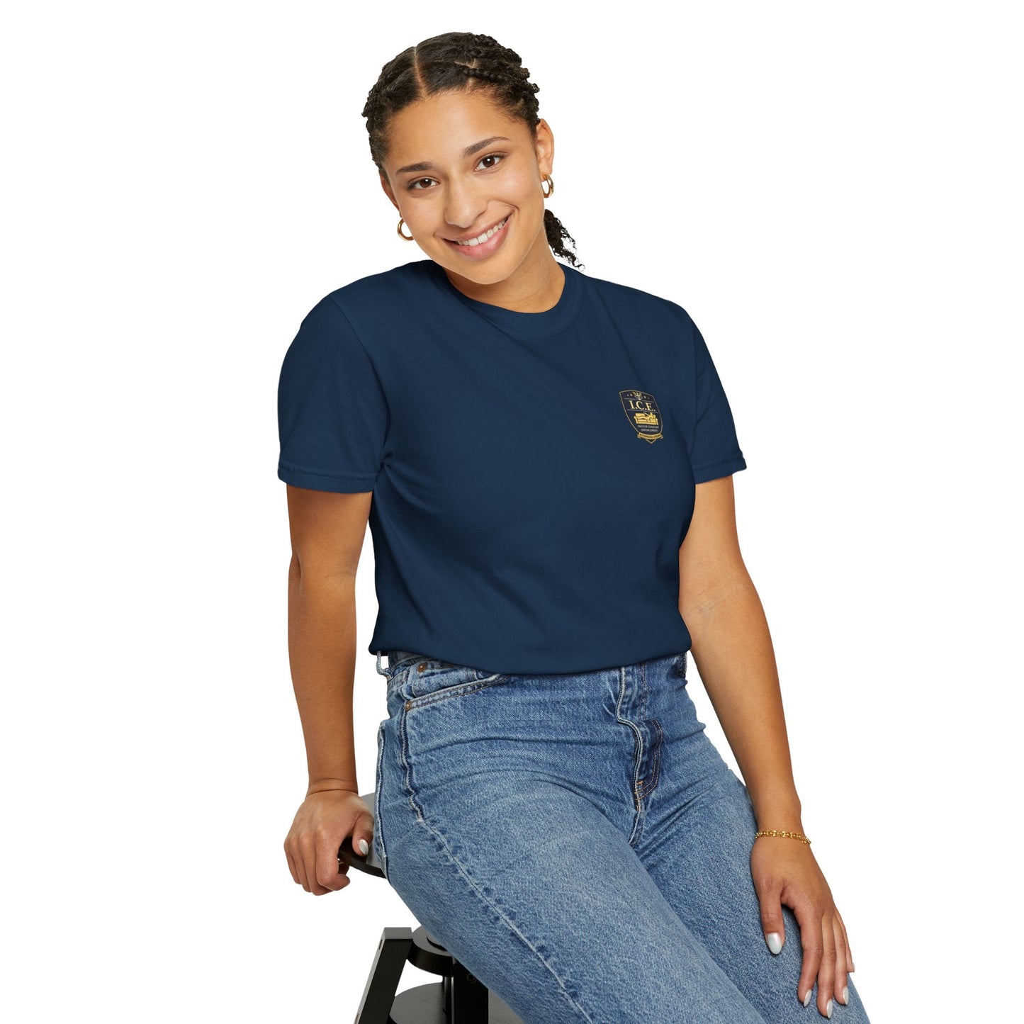 I.C.E. Badge T-Shirt | Institute of Cozy Excellence Parody Tee