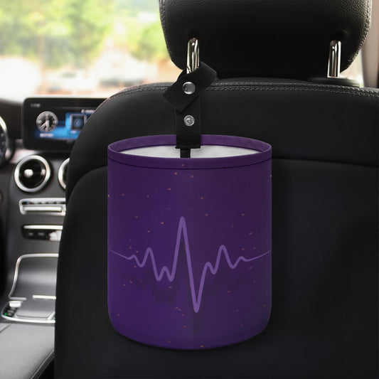 Neurostrong Car Trash Can – Purple EEG Wave Hanging Organizer