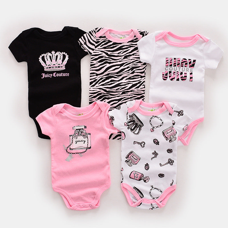 Fashionable Personality Baby Bronzing Printed Jumpsuit