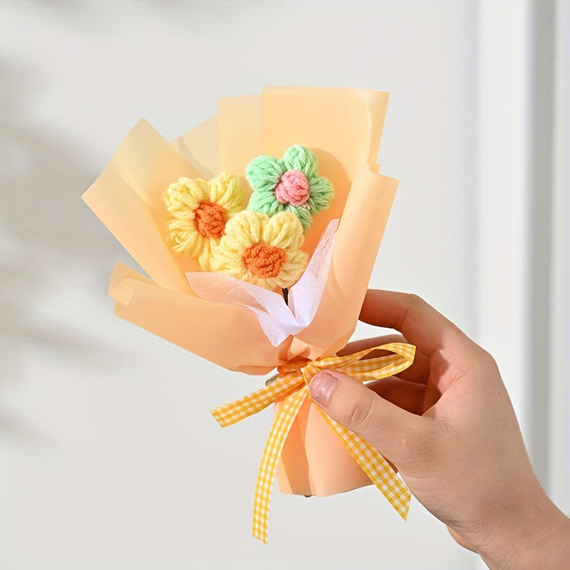One Piece of a Creative Knitted Artificial Bouquet, Ideal for Gifts on Valentine'S Day And Mother'S Day, As Well As Small Christmas Presents And Home Decor Embellishments