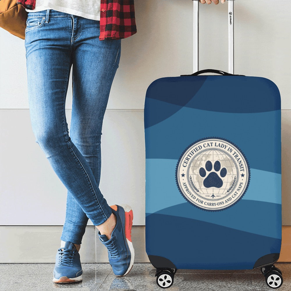 Certified Cat Lady in Transit – Carry-On Approved Luggage Cover (22"–25") (Medium)