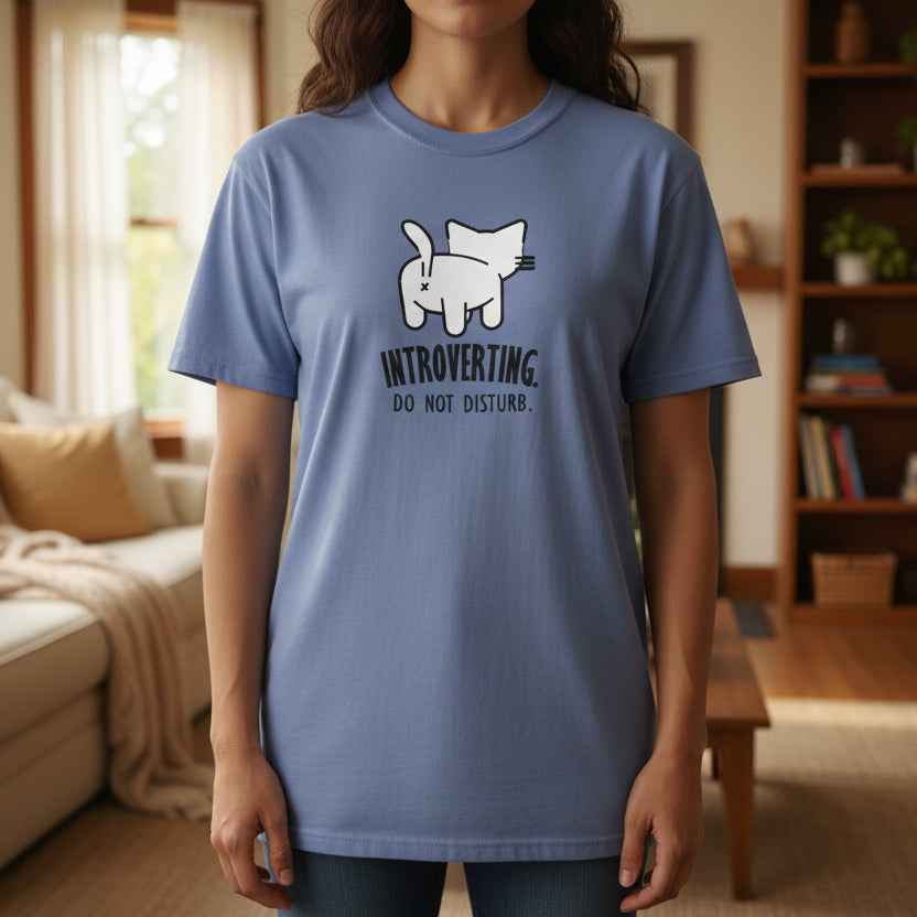 Introverting. Do Not Disturb. Unisex Cat T-Shirt