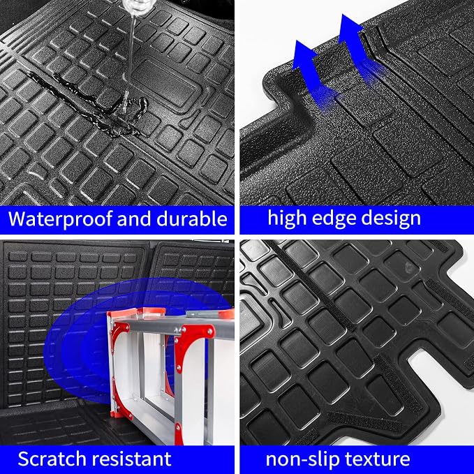 Rongtaod Floor Mats Compatible with 2021-2025 2026 Nissan Rogue Trunk Liner Cargo Mat Cargo Liner Back Seat Cover Protector 2024 Nissan Rogue Accessories (Floor Mats+Backrest Mats+Trunk Mat)
