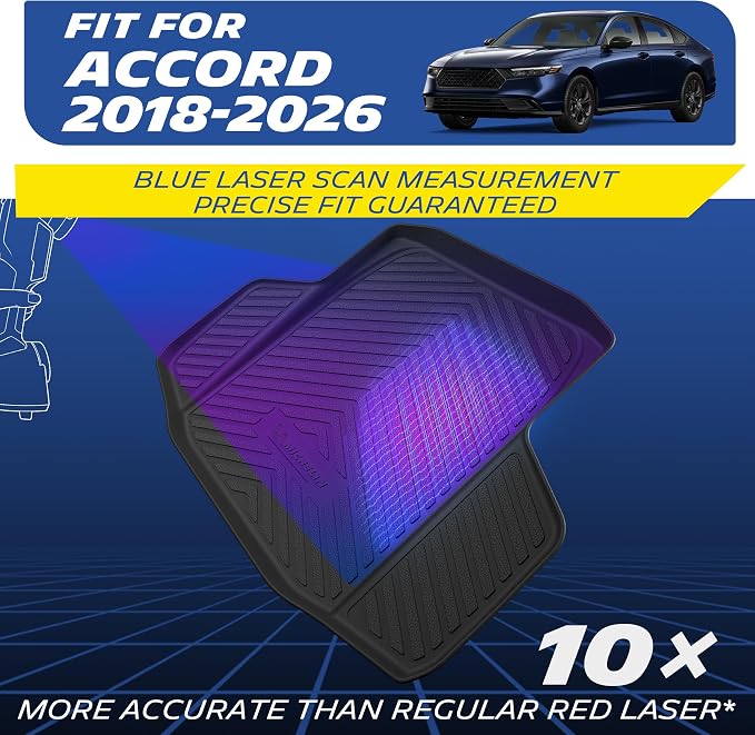 Michelin Vehicle Mats, Premier Series All-Weather TPE Custom Fit Liner for Honda Accord Gasoline & Hybrid 2018-2026 Trunk Mat(1 Piece)