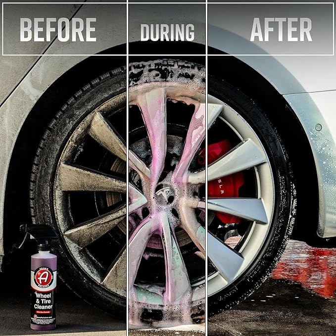 Adam's Polishes Wheel & Tire Cleaner (16oz, Pack of 2) - Professional All in One Tire & Wheel Cleaner Car Wash Well Cleaning Spray for Car Detailing, Safe On Most Rim Finishes