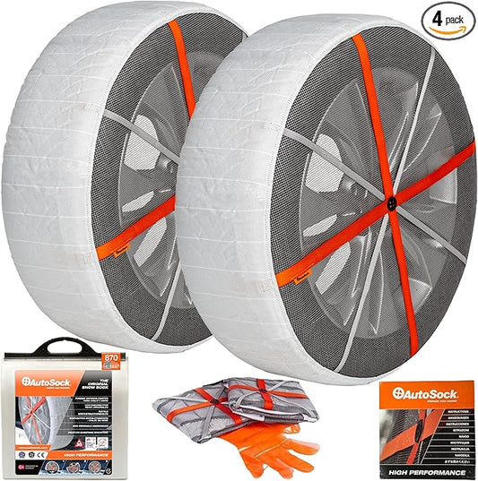 AutoSock Passenger Vehicle Snow Socks for Tires, HP870 - Car Sock Tire Traction Device for Snow, Ultimate Chain Alternative for Cars, SUVs & Pickup Trucks, Pack of 2
