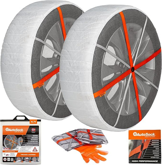 AutoSock for Commercial Vehicles and Trucks AL79, Snow Socks for Tires, Pack of 2
