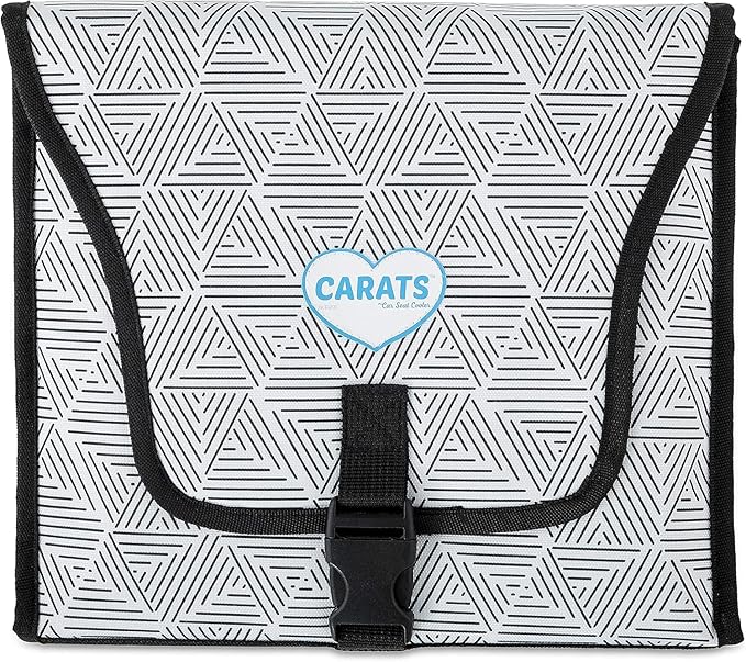 Cool Carats Car Seat Cooling Pad for Babies, Toddlers, and Kids - Comfortable and Durable Cooling Pad for Hot Summer Days - One Size Fits All, Black and White