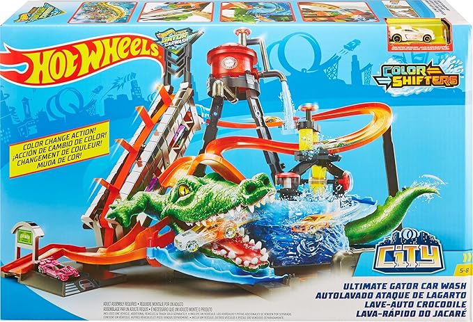 Hot Wheels City Car Wash and Giant Gator
