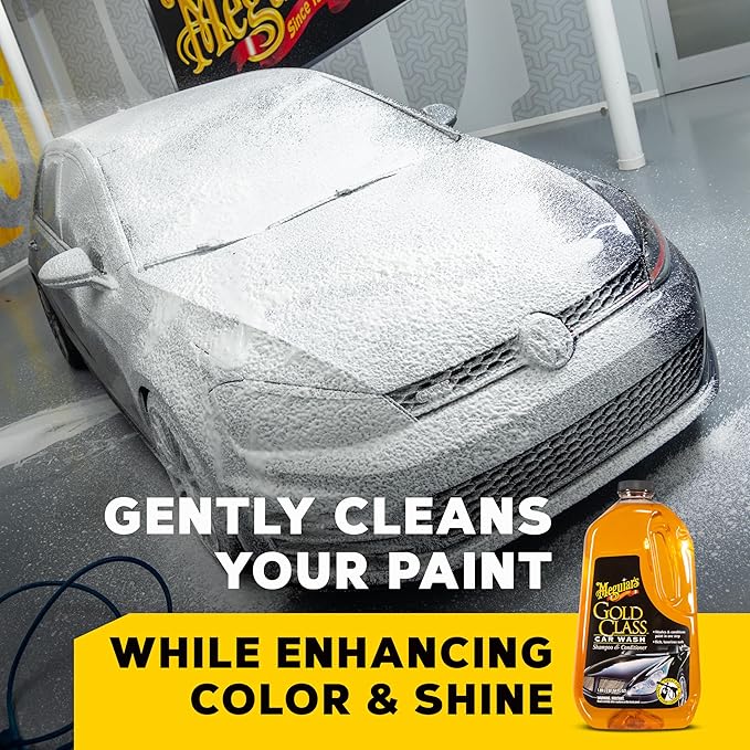 Meguiar's Gold Class Car Wash – Premium Foaming Auto Wash Soap, High Gloss Finish, Safe for Clear Coats, Deep Cleans without Removing Waxes, Car Detailing Supplies for Cars, Trucks & SUVs – 64 Oz