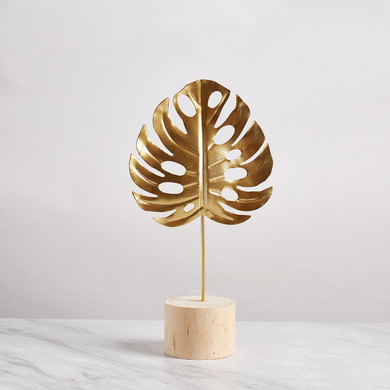 Iron Terrazzo Leaf Style Table Top Decoration