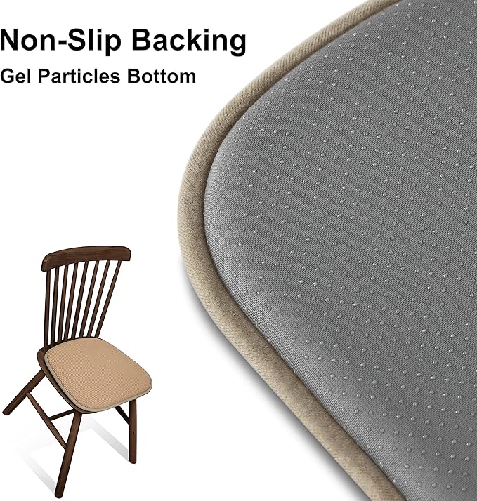 Shinnwa Kitchen Seat Cushions Set of 6, Non Slip Dining Chair Cushions, U-Shaped Indoor Chair Pads, 6 Pack, 15 x 16 Inches, Brown