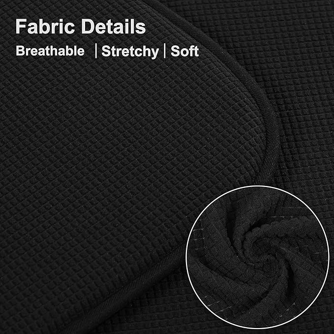 Shinnwa Dining Chair Cushions 6 Pack, Non Slip Indoor Chair Pads, U-Shaped Kitchen Seat Cushions, Set of 6, 15 x 16 Inches, Black