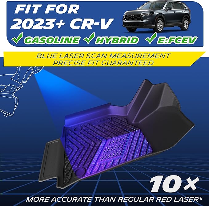Michelin Vehicle Mats, Premier Series All-Weather TPE Custom Fit Liner for Honda CR-V Gasoline & Hybrid & e:FCEV 2023-2026 Floor Mats(3 Piece)