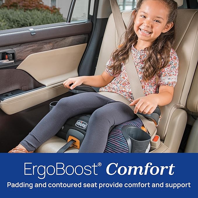Chicco GoFit ClearTex Plus Backless Booster Car Seat, Latch Attachment, Quick-Release Latch Removal, Portable Car Booster Seat for Children at Least 4 Years Old and 40-110 lbs, Obsidian/Black