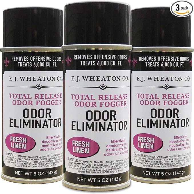 Odor Eliminator, Total Release Odor Fogger, 3 Pack, Effectively Deodorizes and Neutralizes Foul Odors on Contact, Fresh Linen (5 OZ)