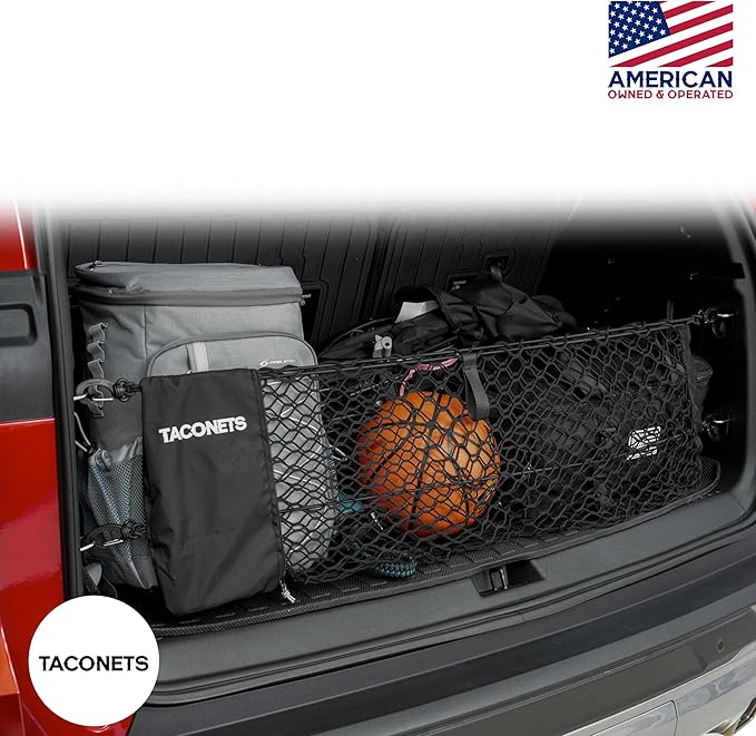 Envelope Cargo Net for Acadia/Traverse/Enclave - Fits 2024-Current - Upgraded 5mm Bungee - Integrated Storage Bag - Heavy Duty Hooks - Designed in USA