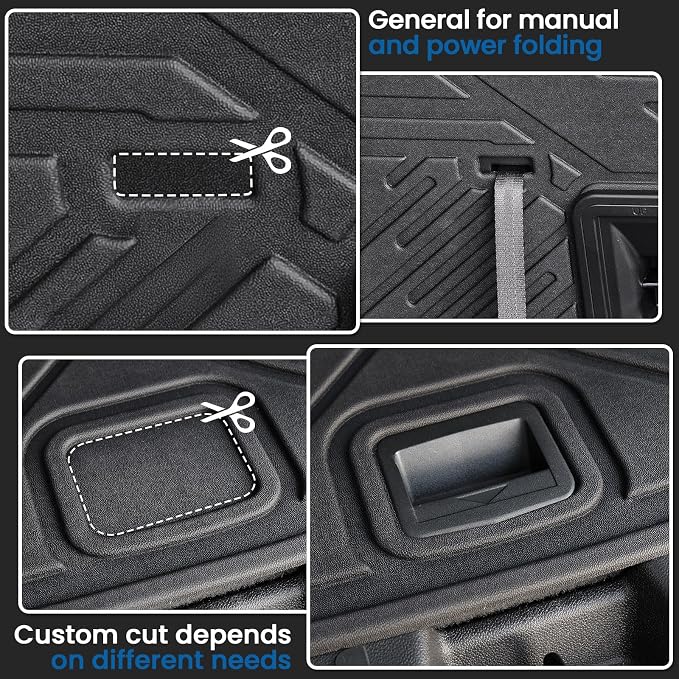 Cargo Mat Backrest Mats for 2024-2026 Chevy Traverse & 2024-2026 GMC Acadia & 2025 2026 Buick Enclave, Fit Both 7 & 8 Seats, All Weather TPE Cargo Liner Trunk Mat Car Accessories