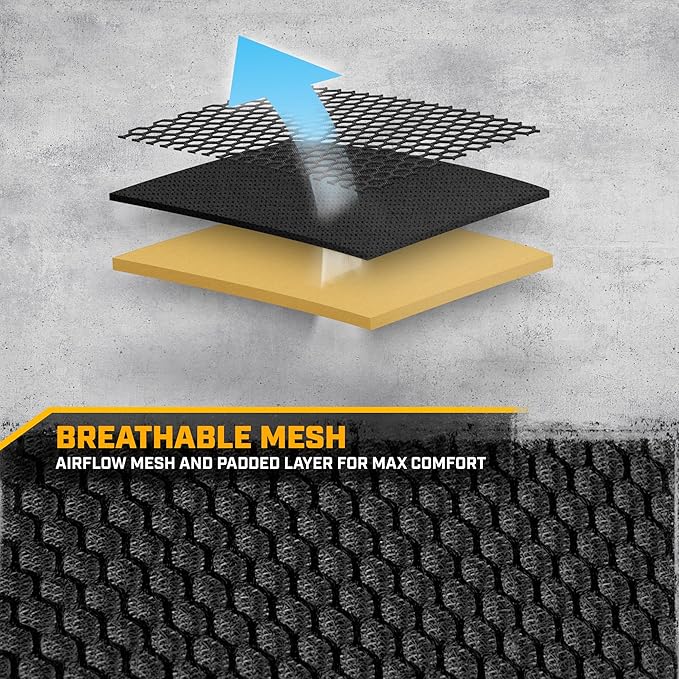 Cat MeshFlex Black Rear Seat Cover for Car – Durable Canvas & Mesh Design 60/40 Split Bench Protector for Cars, Trucks & SUVs – Back Seat Cover for Rear Bench – Interior Car Accessory