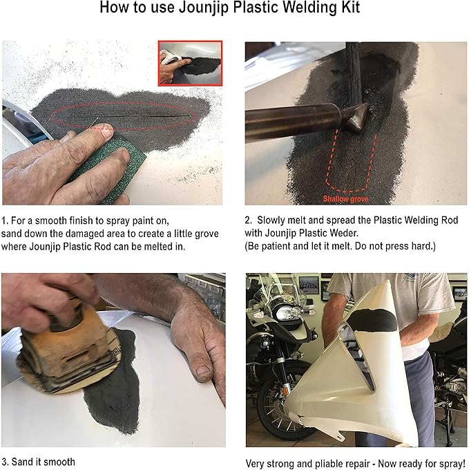 JOUNJIP Standard Plastic Welding Kit- UL Certified Welder 80W- Professional Grade Plastic Repair Kit for Automotive Car Bumper, Kayak, Tank Repair