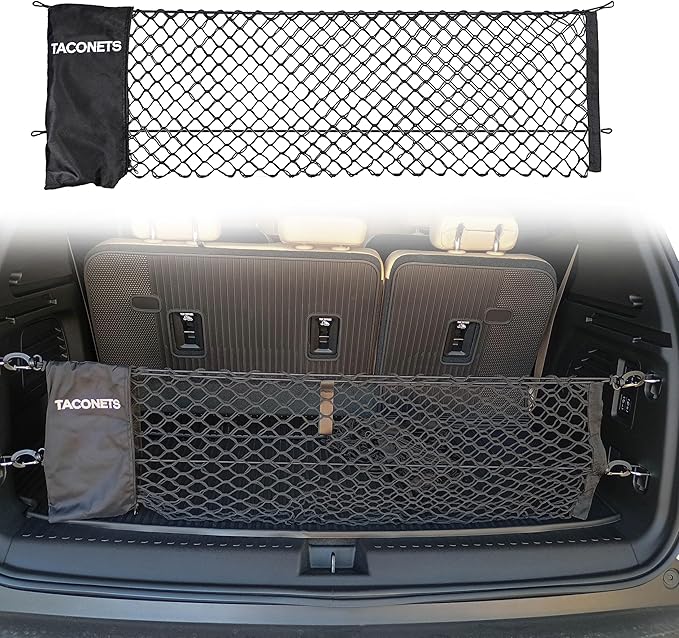Envelope Cargo Net for Acadia/Traverse/Enclave - Fits 2024-Current - Upgraded 5mm Bungee - Integrated Storage Bag - Heavy Duty Hooks - Designed in USA