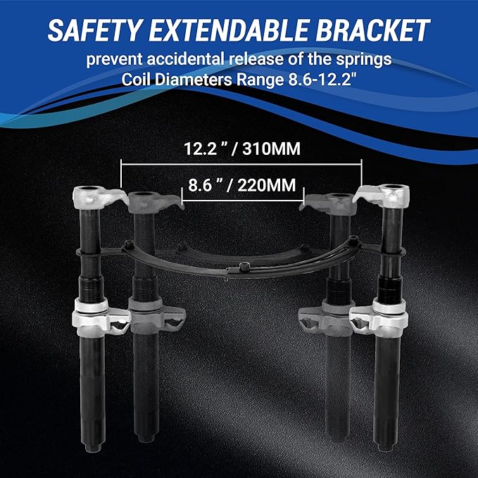 Spring Compressor Tool, Coil Spring Compressor Tool Set with Extendable Bracket, Heavy Duty Macpherson Strut Spring Compressor Tool with 2425LB Capacity for Car Truck ATV UTV
