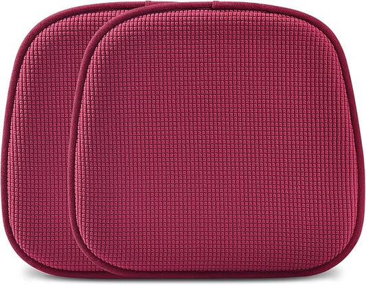 Shinnwa Dining Chair Cushions 2 Pack, Non Slip Indoor Chair Pads, U-Shaped Kitchen Seat Cushions, Set of 2, 15 x 16 Inches, Burgundy