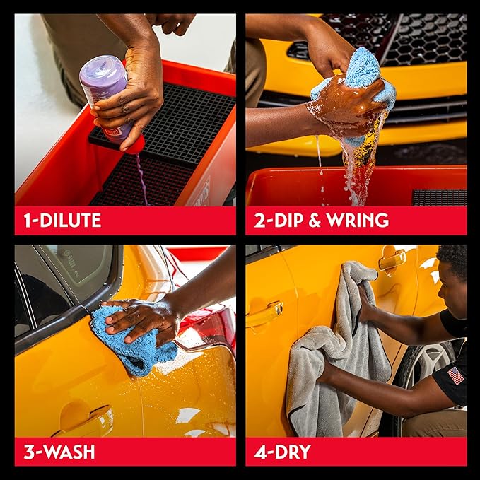 Griot's Garage Rinseless Wash and Wax for Car Cleaning and Detailing, No-Rinse, Waterless Formula For RVs, Boats, Trucks, Motorcycles and More, 10493, 16oz