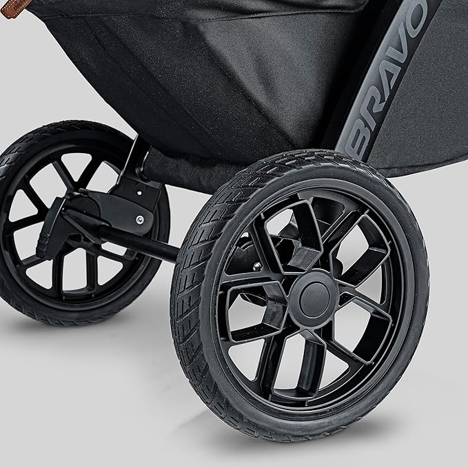 Chicco Bravo Primo ClearTex 3-in-1 Trio Travel System, Bravo Primo Quick-Fold Stroller with KeyFit Max Zip ClearTex Infant Car Seat and Base, Somerset/Black